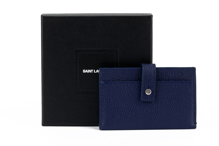 YSL New Navy Blue Credit Card Wallet
