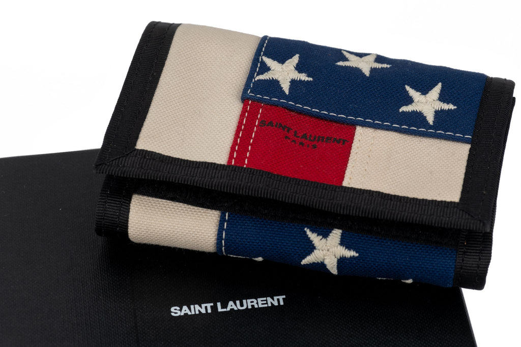 YSL New USA Flag Small Velcro Wallet