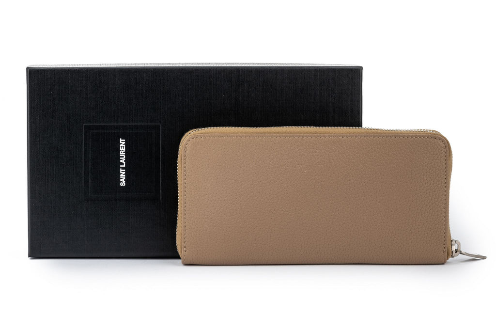 YSL Camel Zip Around Wallet NIB