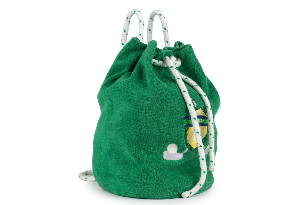 Hermes Green Golf Terry Cloth Beach Bag