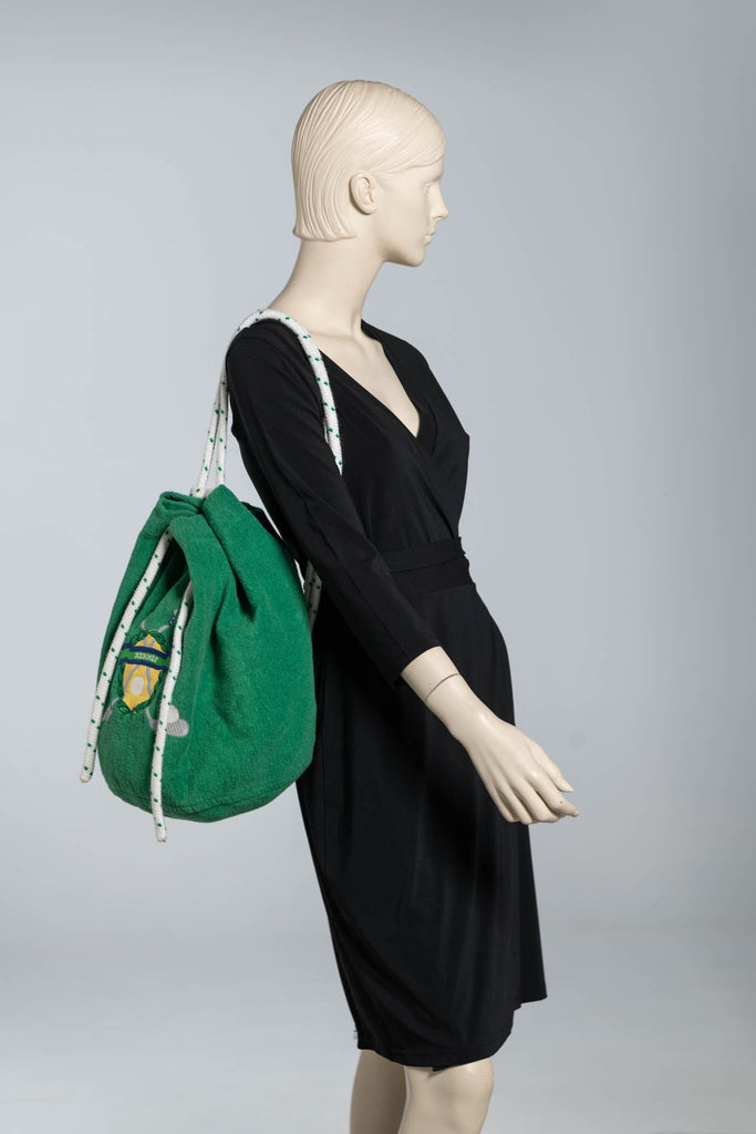 Hermes Green Golf Terry Cloth Beach Bag