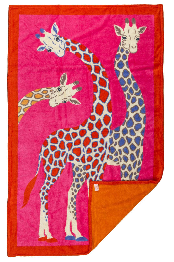 Hermes NIB Giraffes Fuchsia Beach Towel