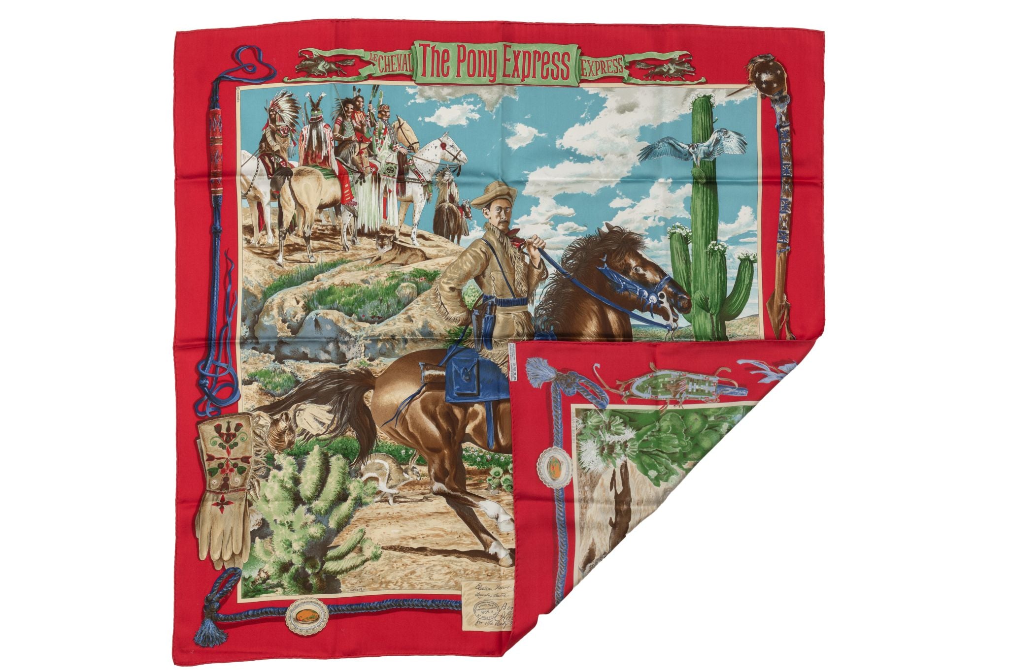 Hermès Red Pony Express Scarf by Oliver - Vintage Lux