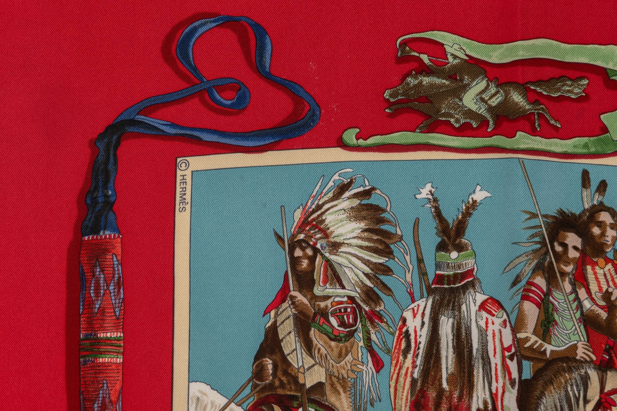Hermès Red Pony Express Scarf by Oliver - Vintage Lux