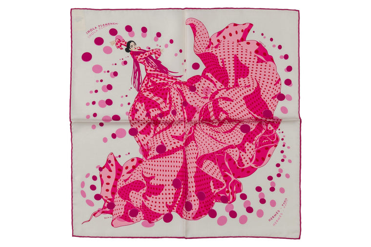 Hermès Hola Flamenca Pink Silk Gavroche