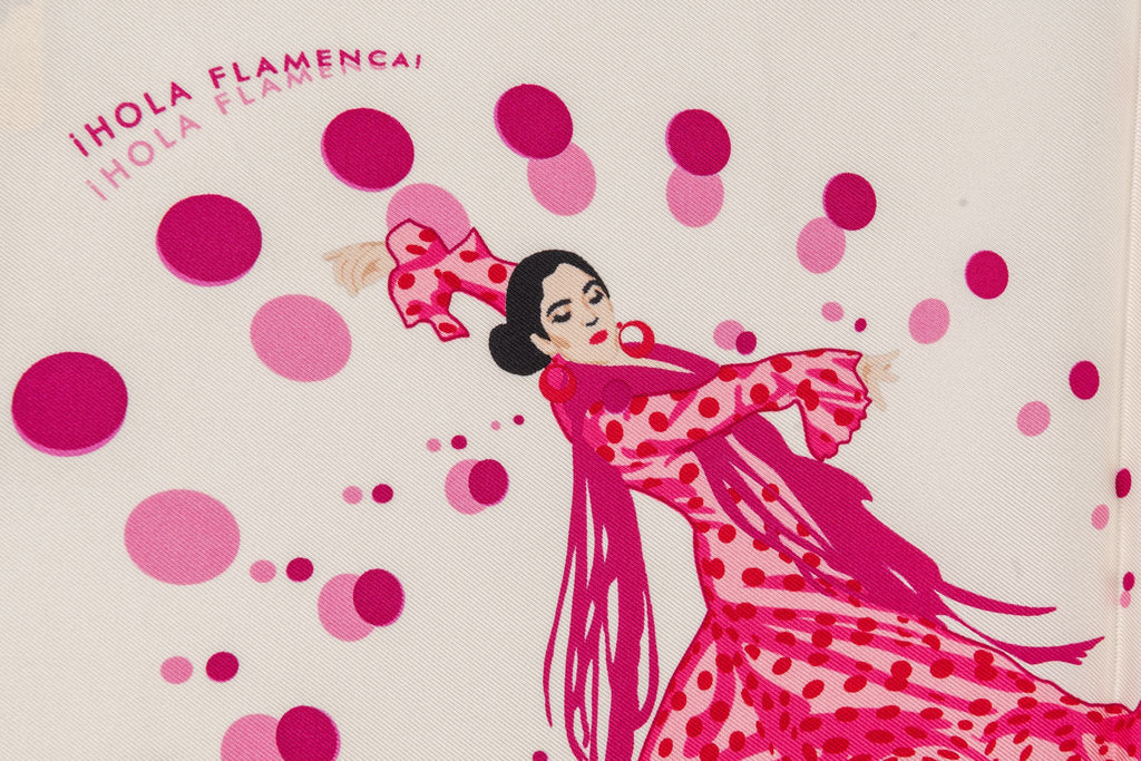 Hermès Hola Flamenca Pink Silk Gavroche