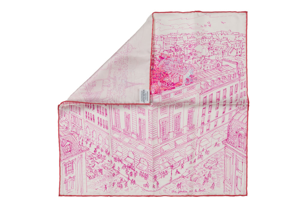 Hermès New Pink Le Jardin Silk Gavroche