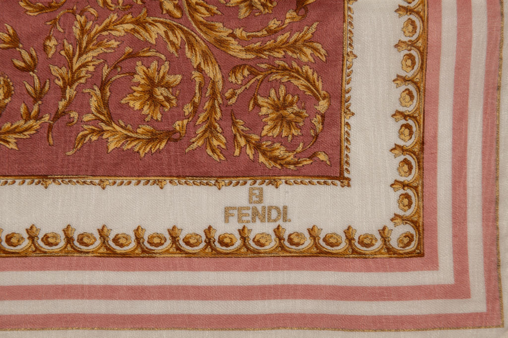 Fendi New Pink Baroque Cotton Gavroche