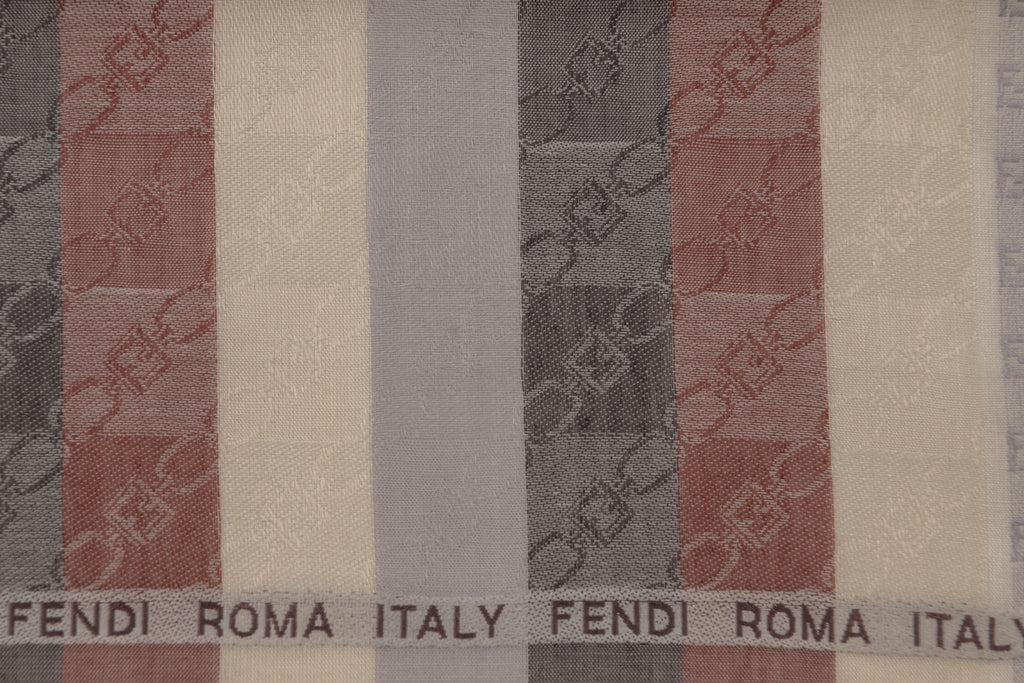 Fendi New Striped Logo Cotton Gavroche