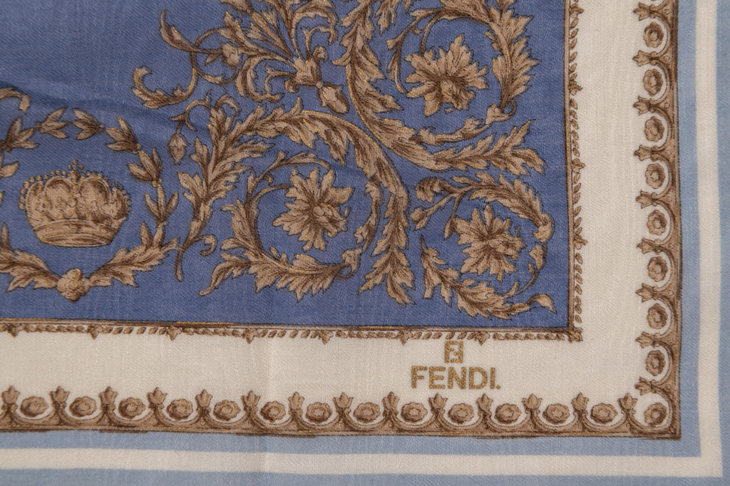 Fendi New Blue Baroque Cotton Gavroche