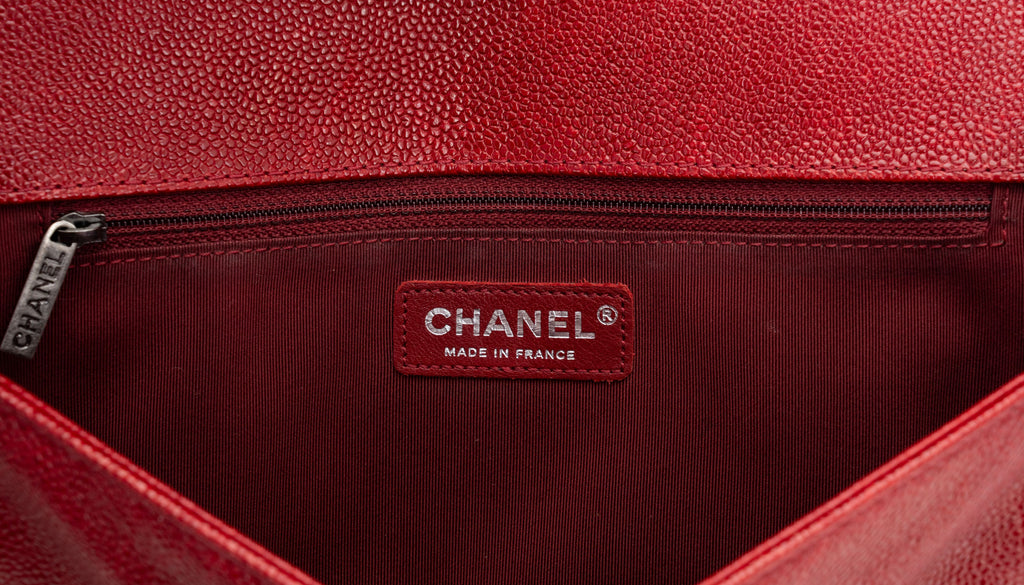 Chanel Medium Dark Red Caviar Boy Bag