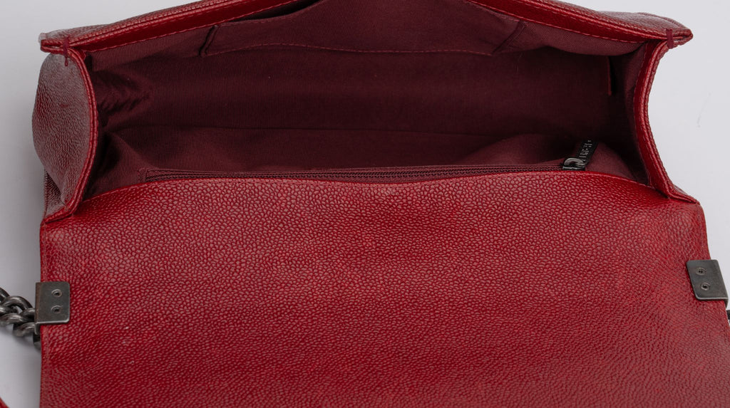 Chanel Medium Dark Red Caviar Boy Bag