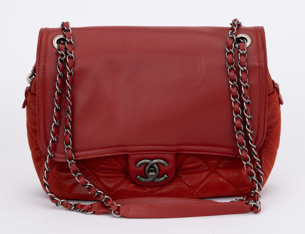 Chanel Red Large 2 Way Shoulder Bag