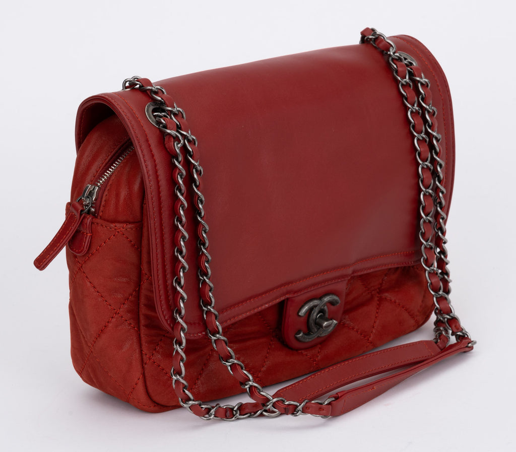 Chanel Red Large 2 Way Shoulder Bag