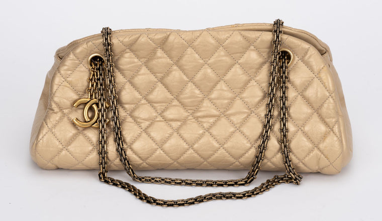 Chanel Gold Distressed Mademoiselle Bag