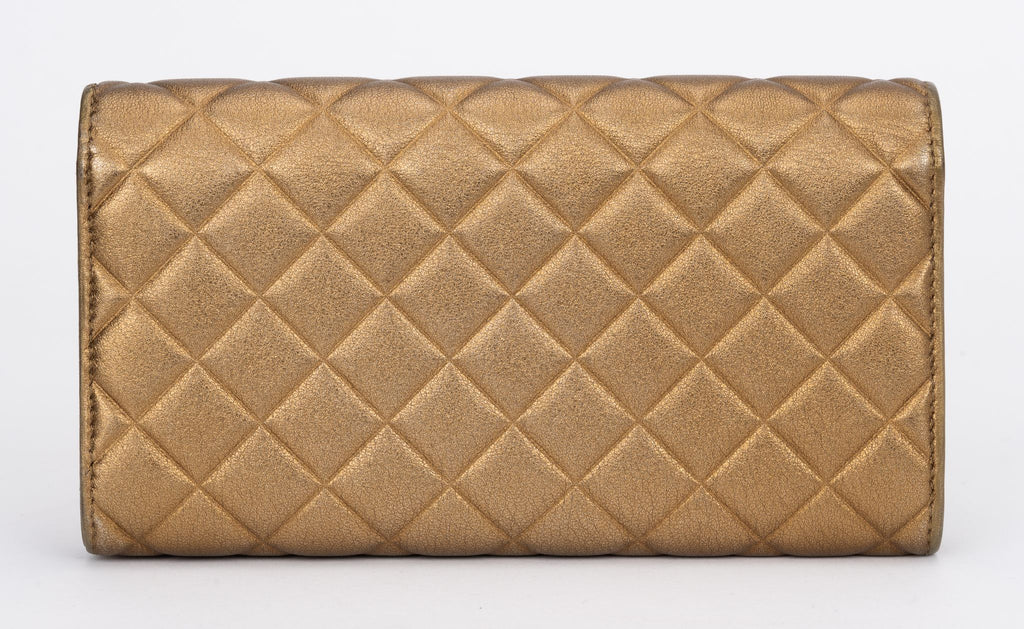 Chanel Bronze Quilted Large Flap Wallet