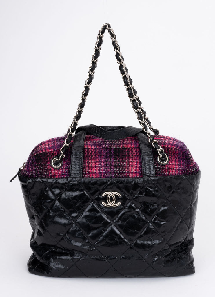 Chanel Black & Fuchsia 2 Way Tote Bag