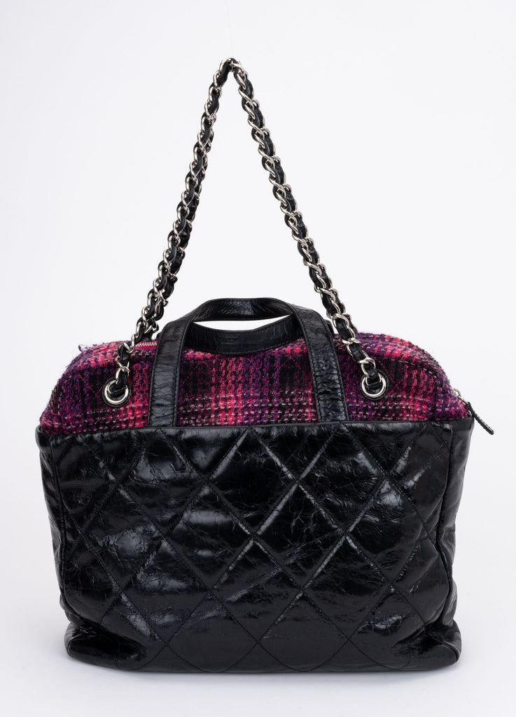 Chanel Black & Fuchsia 2 Way Tote Bag