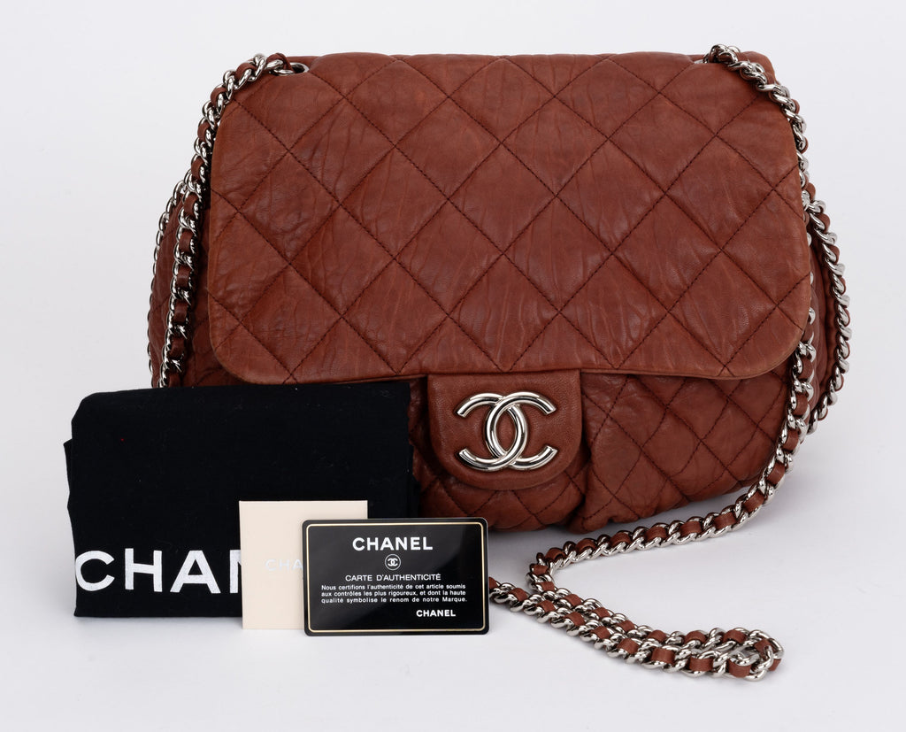 Chanel Brown Quilted Medium Chain Around