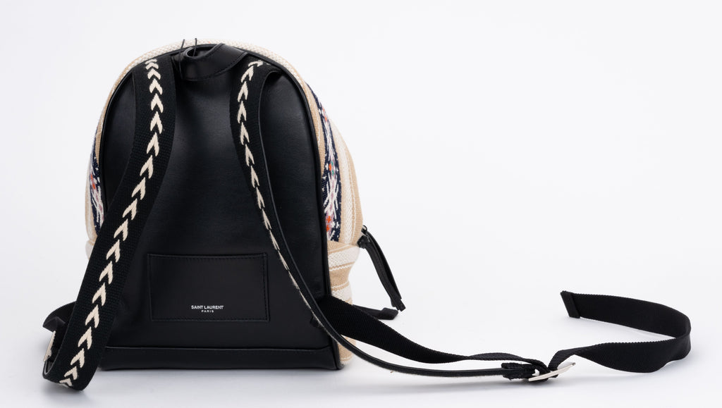 YSL New Embroidered City Backpack Canvas