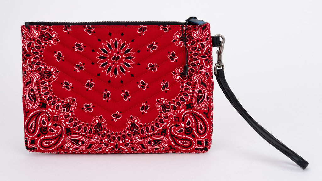 YSL New Red Bandana  Clutch w/Wristlet