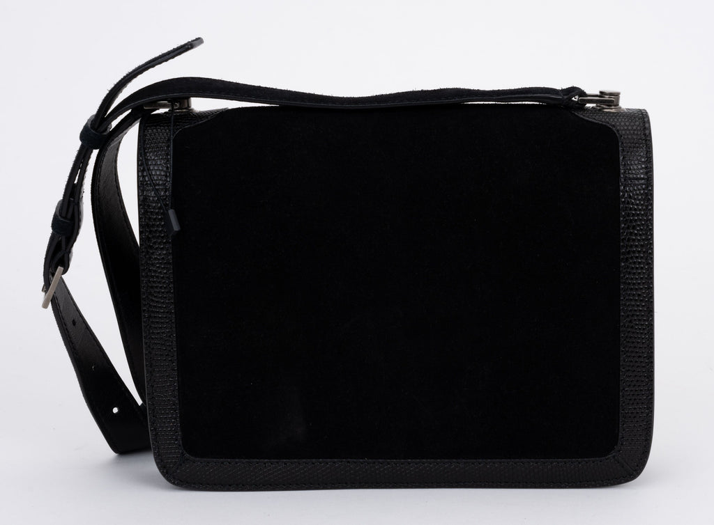 YSL New Black Suede Cross Body Bag