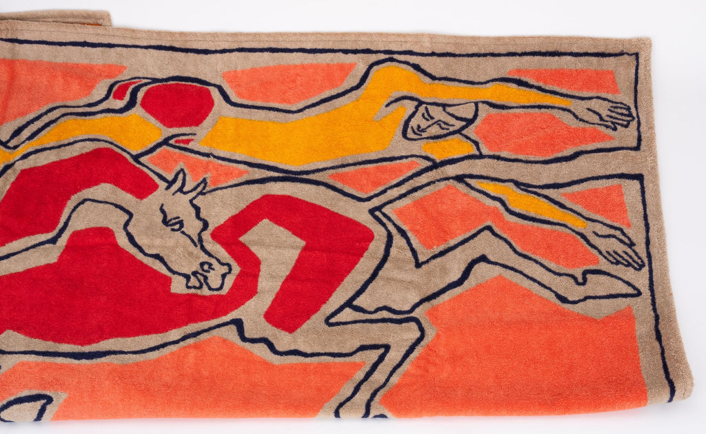 Hermès NIB Orange Horse Beach Towel