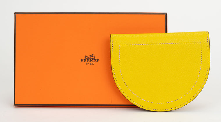 Hermès NIB Yellow Chevre Wallet
