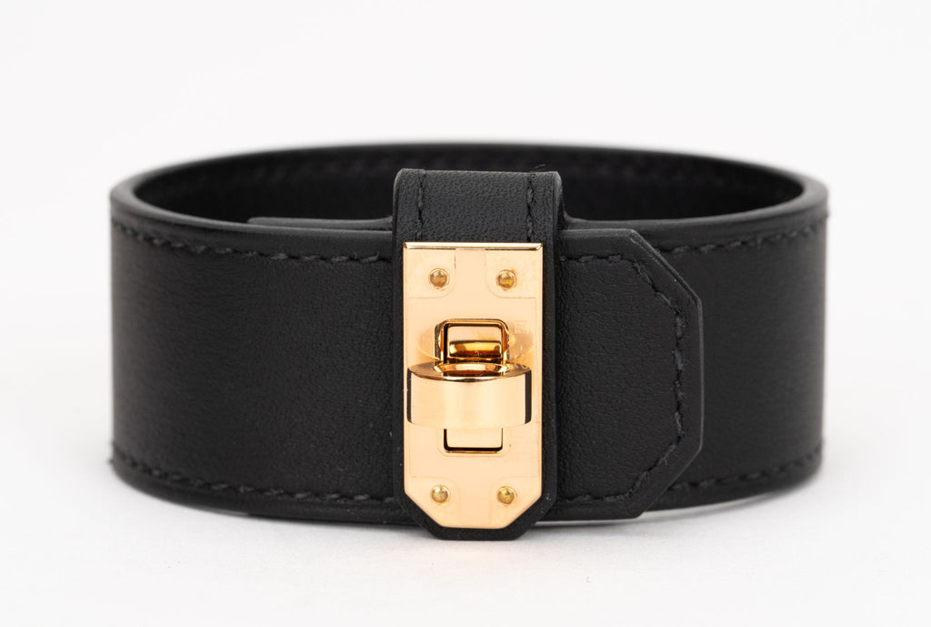 Hermes New Black Kelly Twist Bracelet