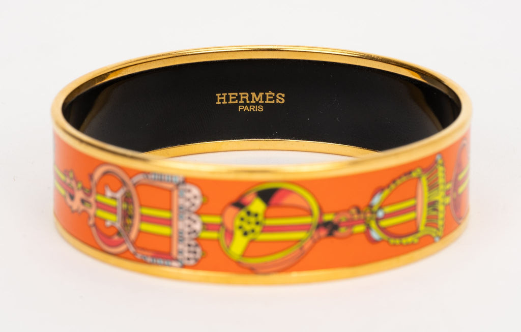 Hermes Medium Orange Enamel Bangle