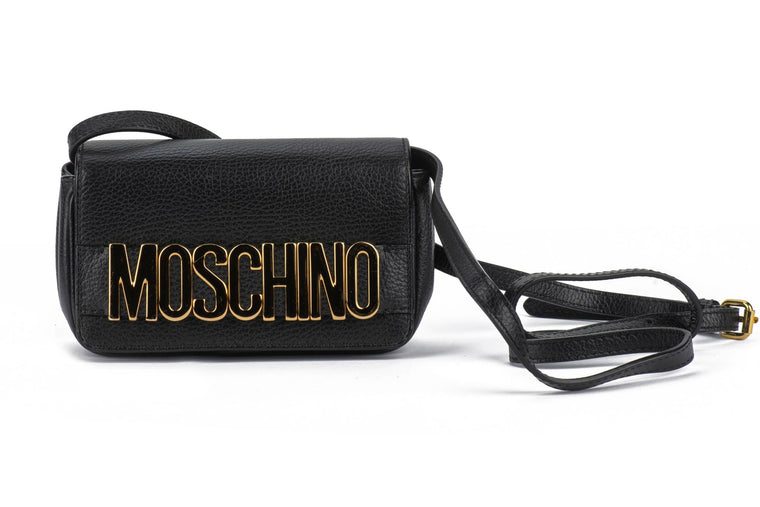 Moschino Black Lettering Cross Body Bag