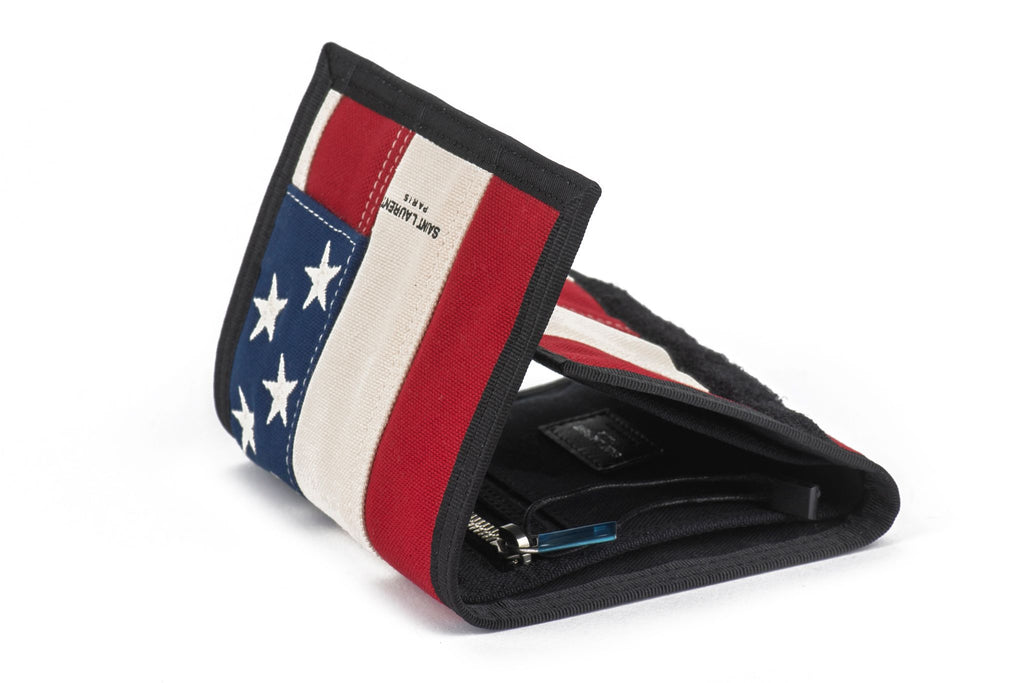 YSL New Flag Velcro Fabric Wallet W/Box