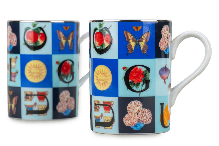 Gucci Set/2 Multicolor Porcelain Mugs