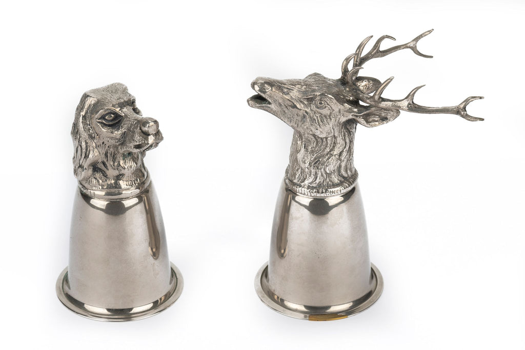 Gucci 70s Silver Stirrup Cups Dog Elk