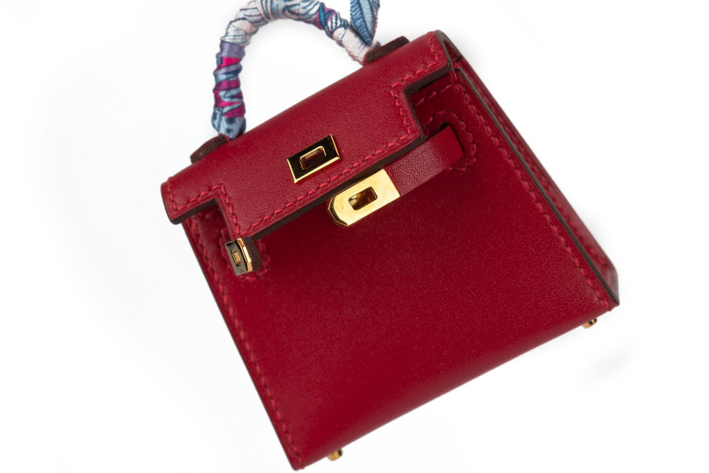 Hermès Mini Kelly Bag Charm Silk Strap