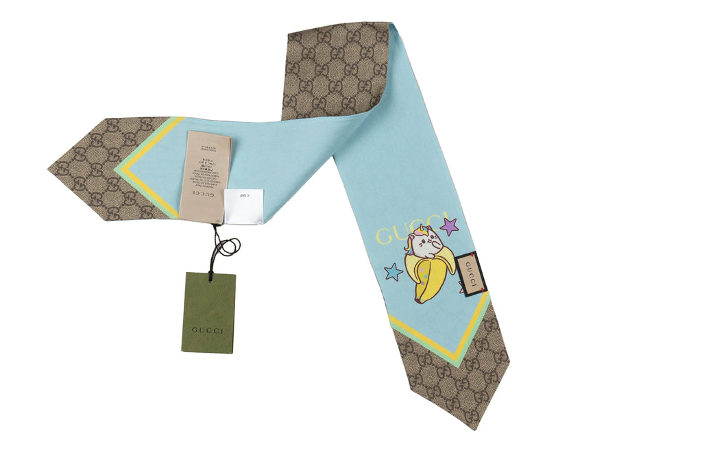 Gucci New Rainbow Silk Celeste Bandeau