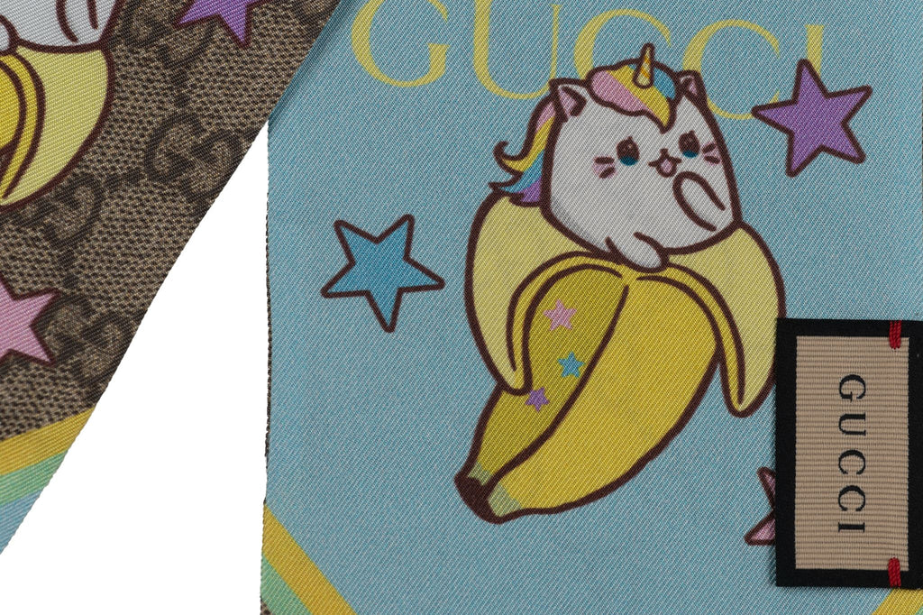 Gucci New Rainbow Silk Celeste Bandeau