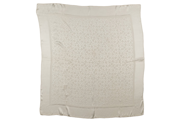 Yves Saint Laurent Off White Silk Scarf