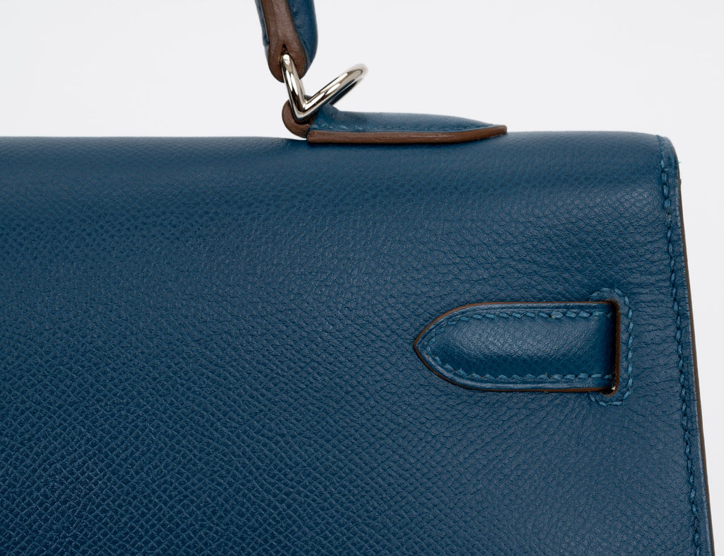 Hermès Kelly Sellier 35 Flag Blue White