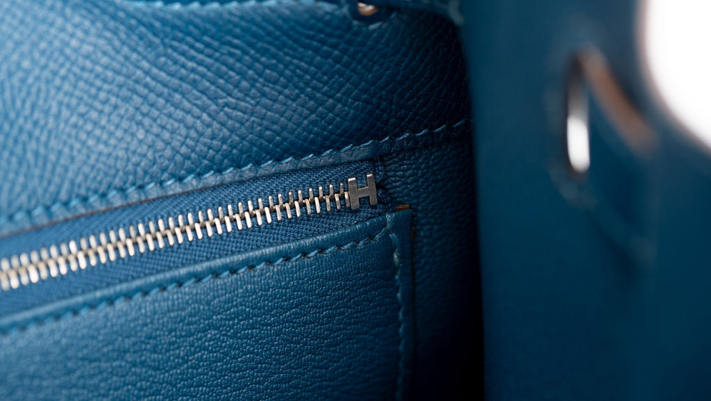 Hermès Kelly Sellier 35 Flag Blue White