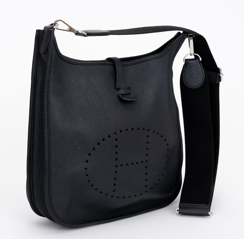 Hermes PM Clemence Black Evelyne Bag