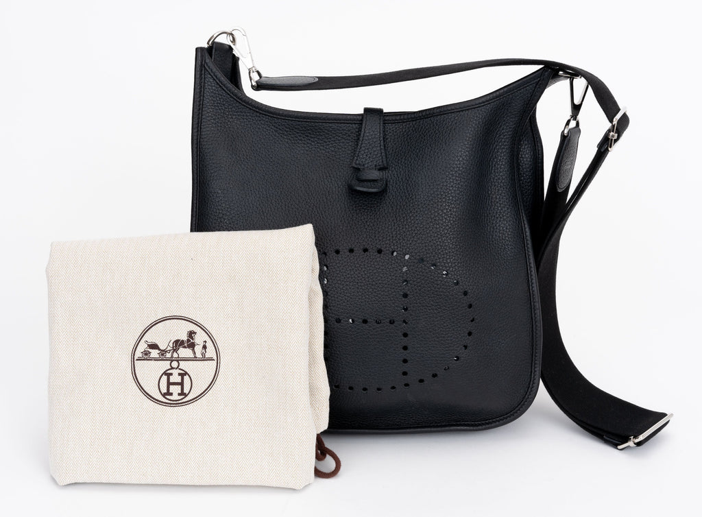 Hermes PM Clemence Black Evelyne Bag