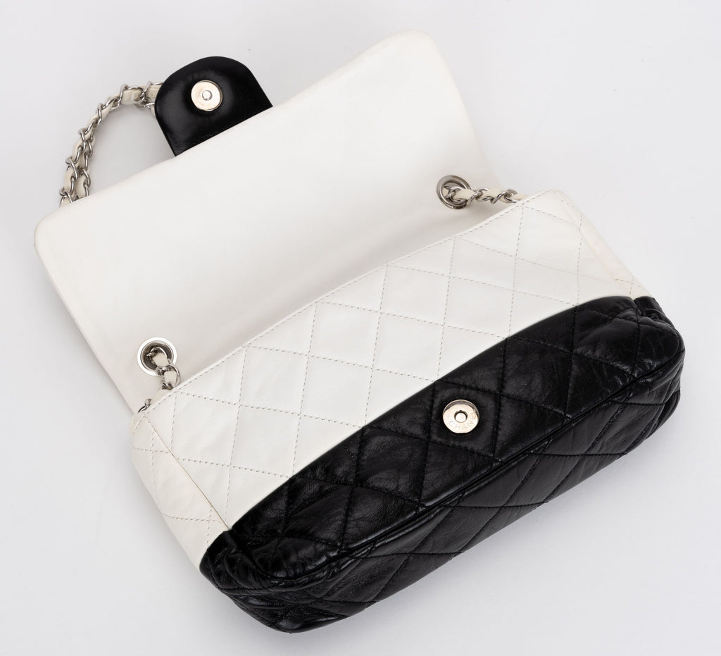 Chanel Black/White Leather Crossbody Bag