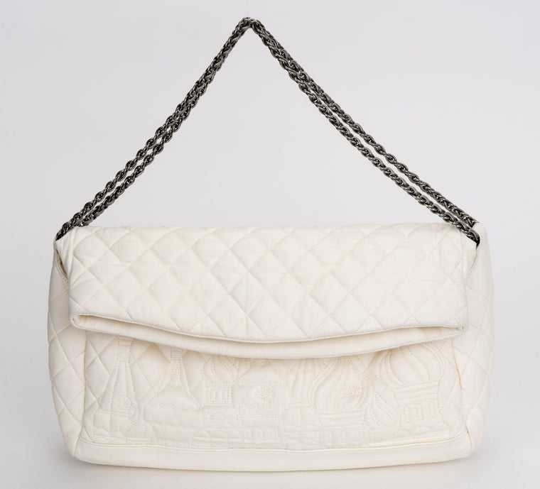 Chanel White Moscow Quilted Shoulder Bag