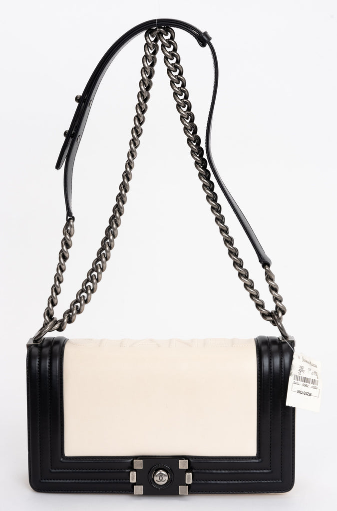 Chanel New 2 Tone Glazed Boy Flap Bag