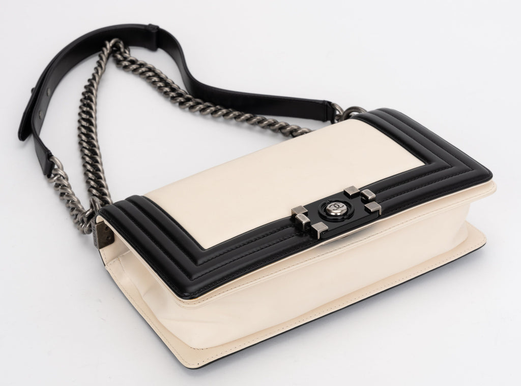 Chanel New 2 Tone Glazed Boy Flap Bag