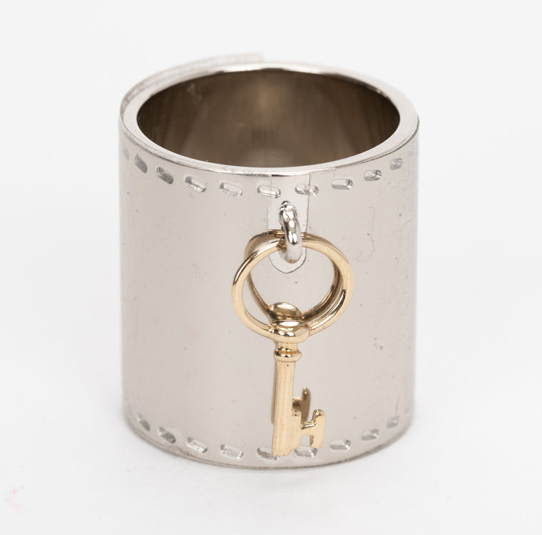 Hermes New Palladium Key Scarf Ring