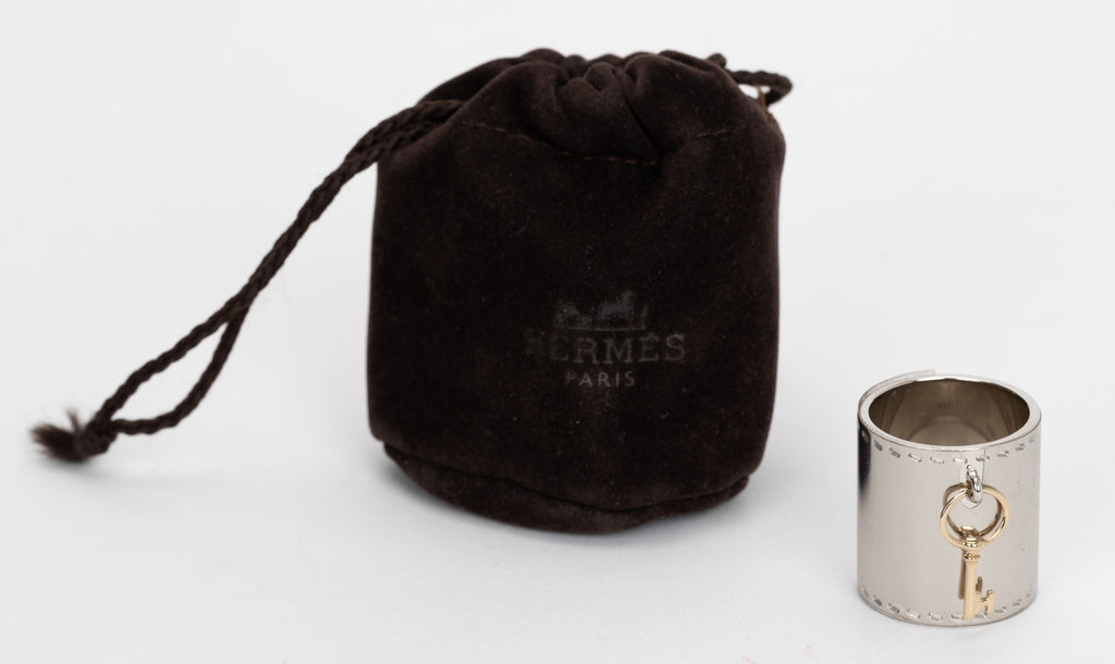Hermes New Palladium Key Scarf Ring