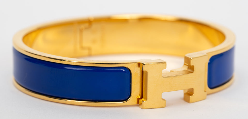 Hermes New Blue Thin Clic H Bracelet