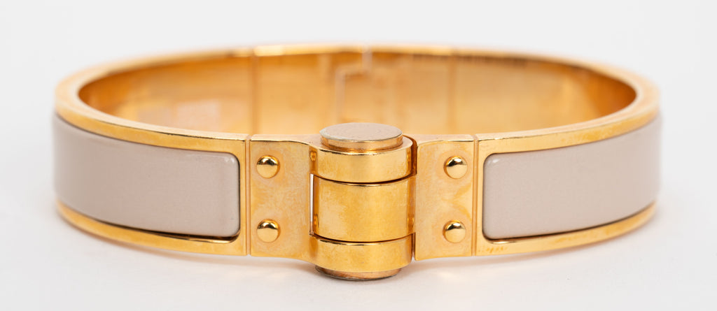 Hermes Beige Rosè Gold Hinged Bracelet